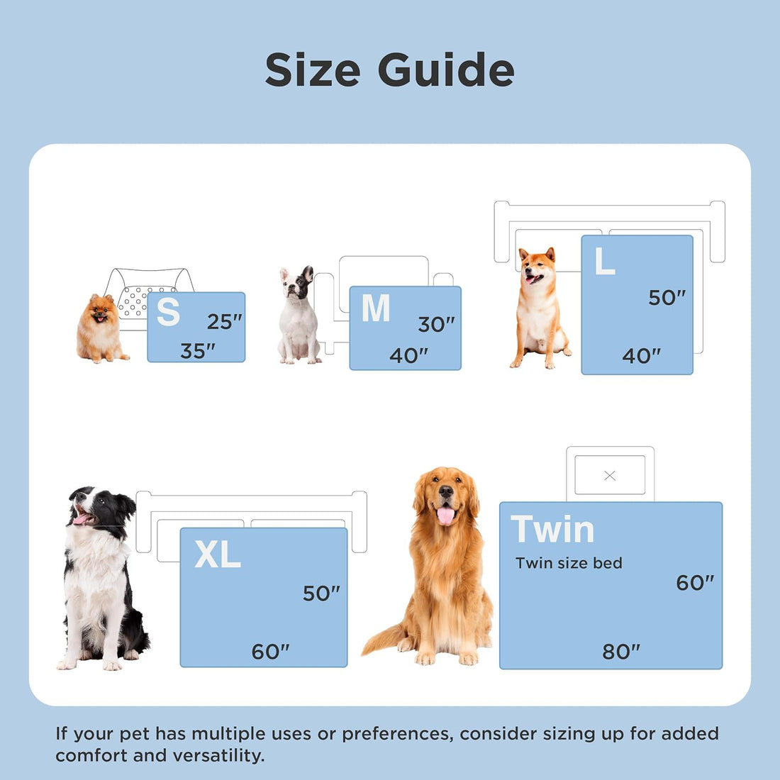 Bedsure Cooling Blanket for Small Dogs with Breathable Air-Core Fill