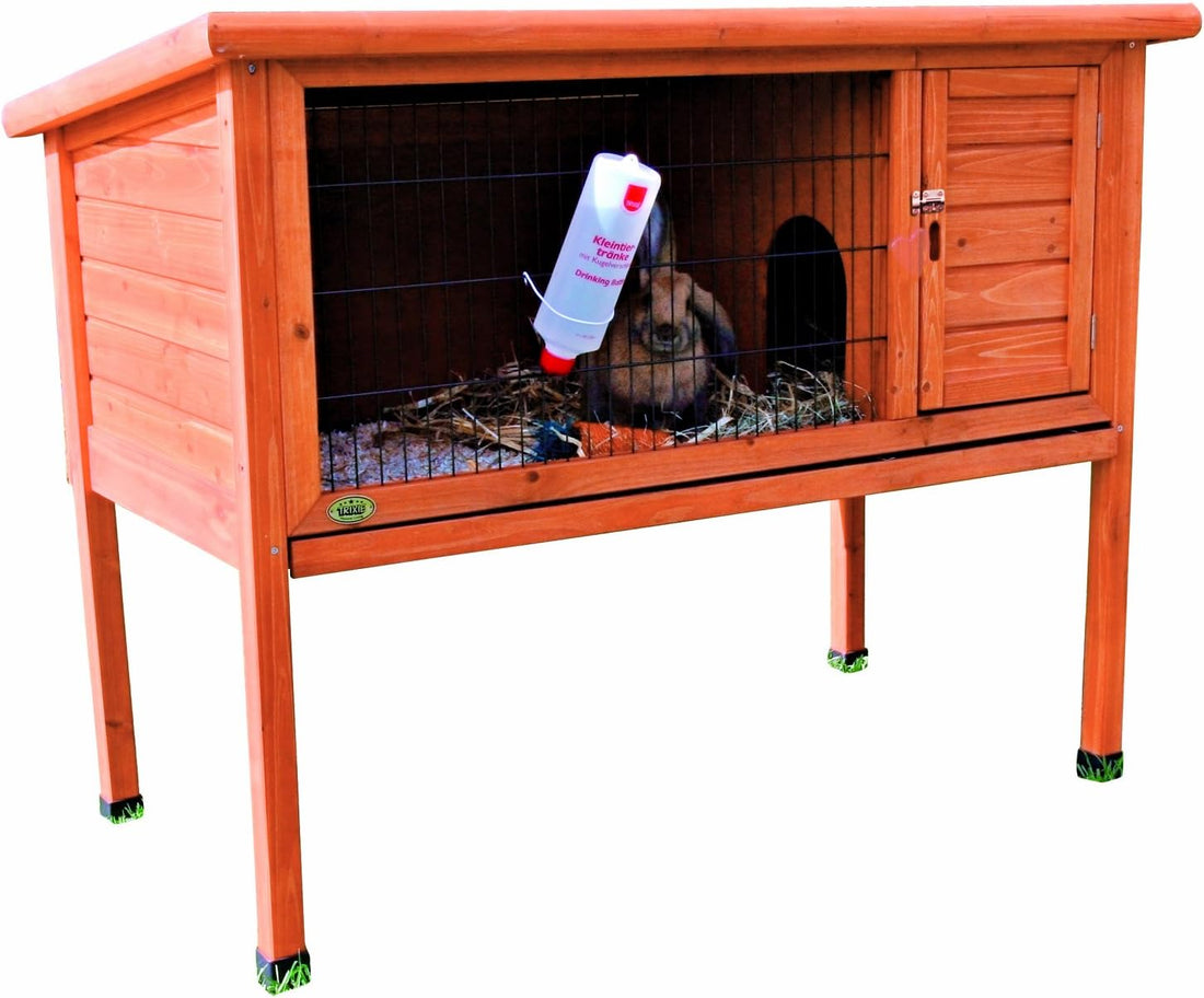 Trixie 2-Story Rabbit Hutch with Retreat Area, Non-Slip Ramp