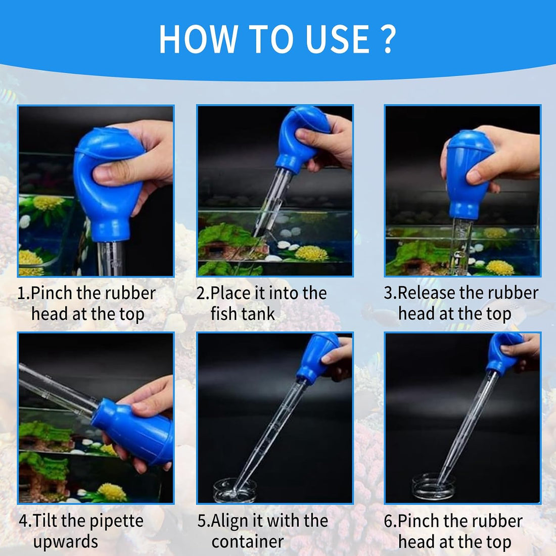 17.7 in 1 Pc Long Pipette for Fish Tank Coral Food Feeder Long