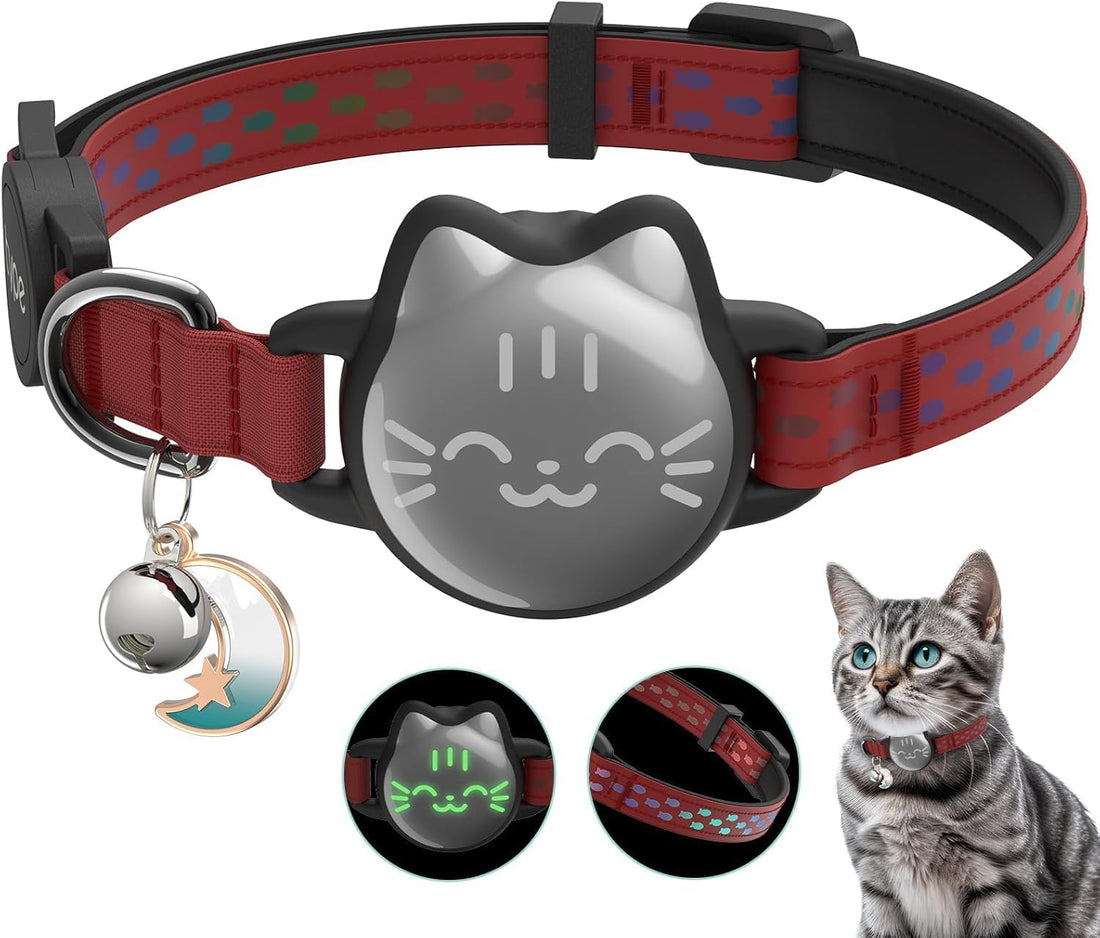 AirTag Cat Collar, Reflective Breakaway Collar