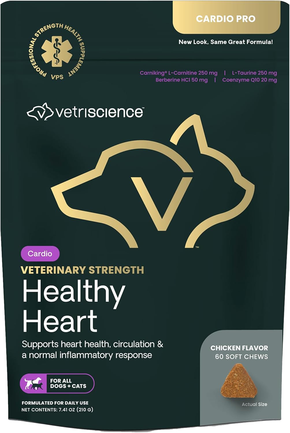VetriScience Veterinary Strength Healthy Heart Chews, Chicken