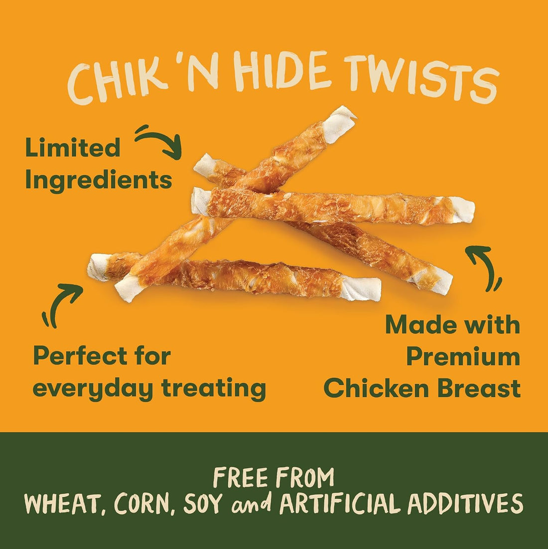 Pet 'n Shape Chik 'n Hide Twists, Chicken Wrapped Rawhide Treats