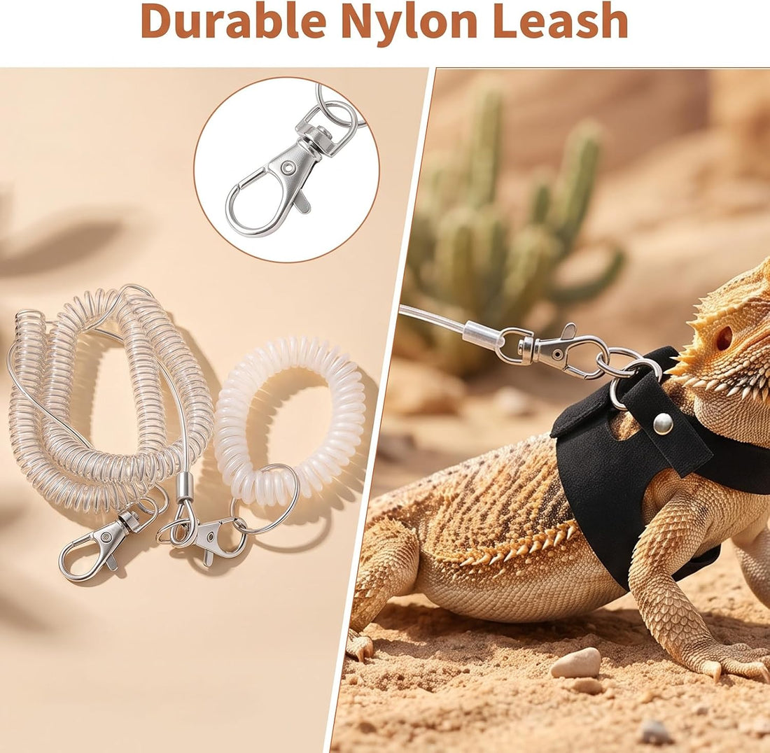 Yuanchu 3 Pack Adjustable Bearded Dragon Harness and Leash Set