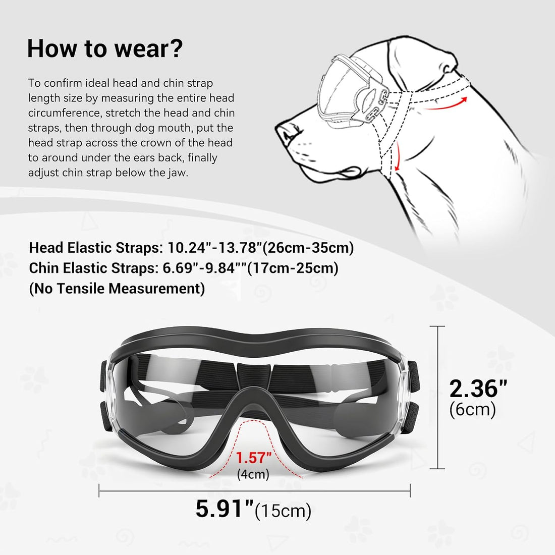Enjoying Clear Dog Goggles Medium to Large Breed