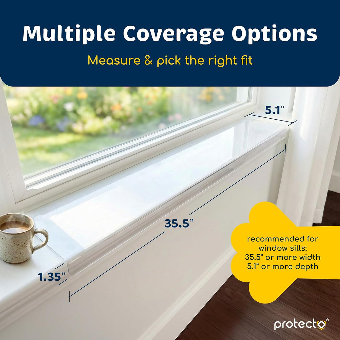 PROTECTO 2-Pack Window Sill Protector from Dogs & Cats, 35.5 x 5.1 in
