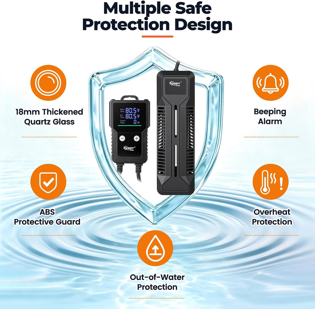 hygger 500W Submersible Aquarium Heater for Saltwater & Freshwater