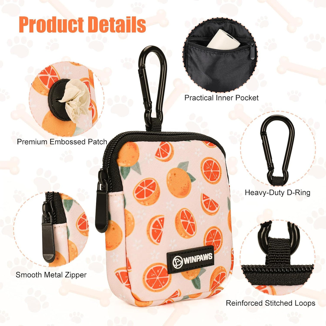 Dog Treat Pouch with Training Clicker,Waterproof Nylon Fabric Poop