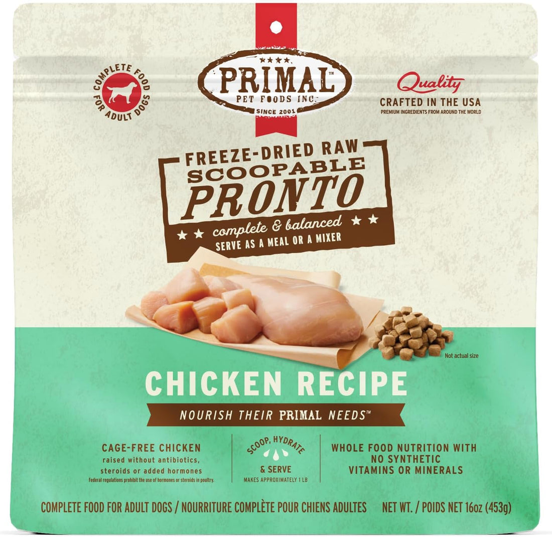 Primal Pronto Mini Nuggets, Freeze Dried Dog Food, Chicken, 16 oz