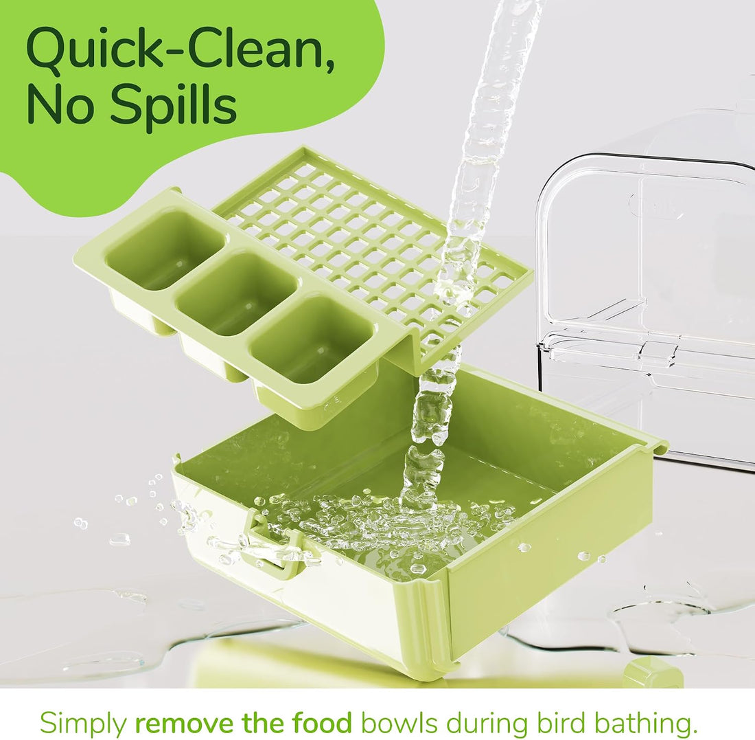 Hanging 3‑in‑1 Multifunction Bird Bath Bowl House for Parrots