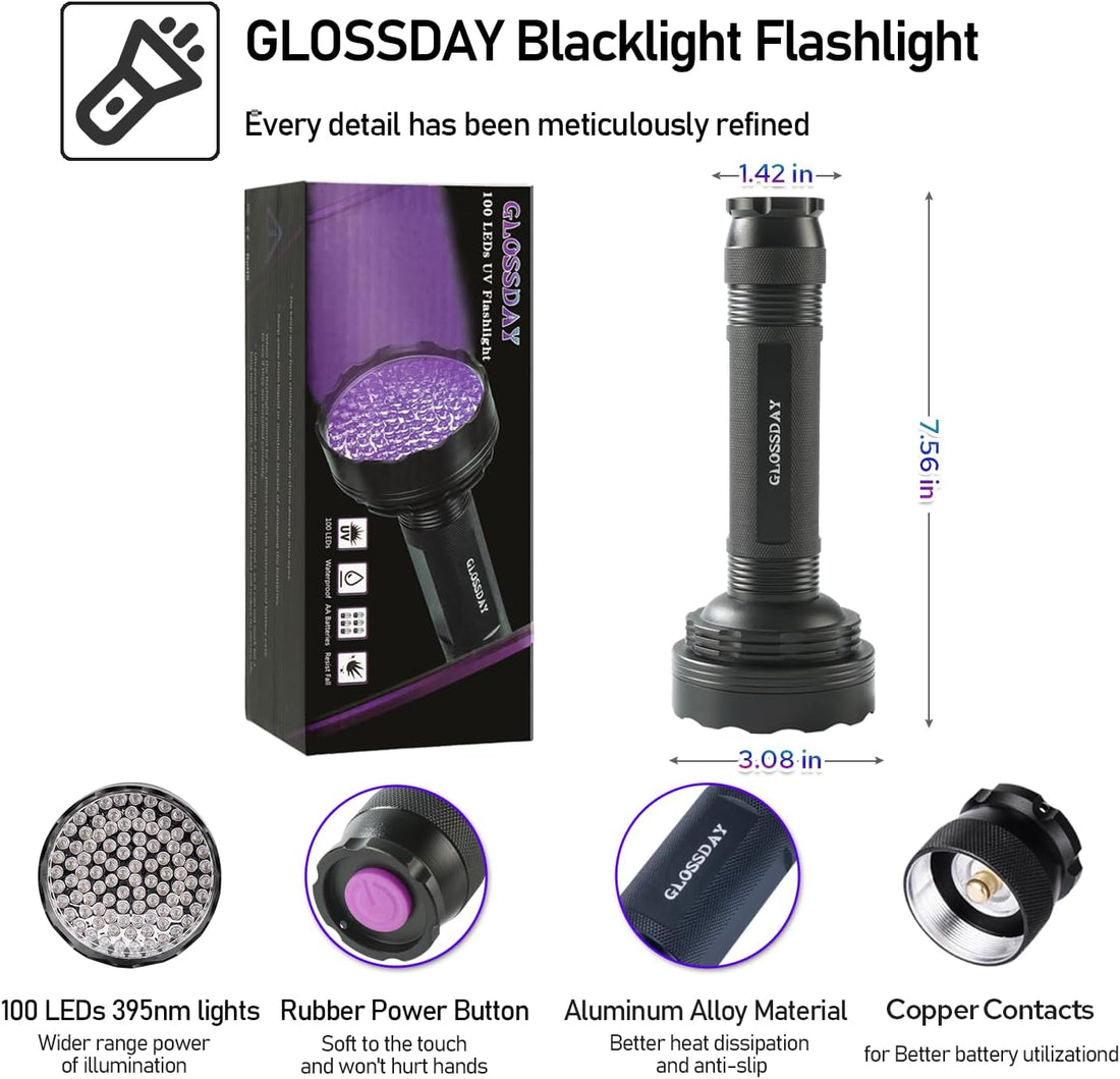 GLOSSDAY UV Flashlight Black Light