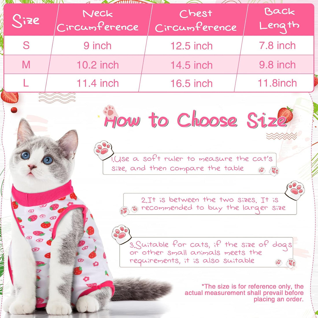 Nuanchu 3 Pieces Cat Recovery Suit Kitten Recovery Suit E-Collar