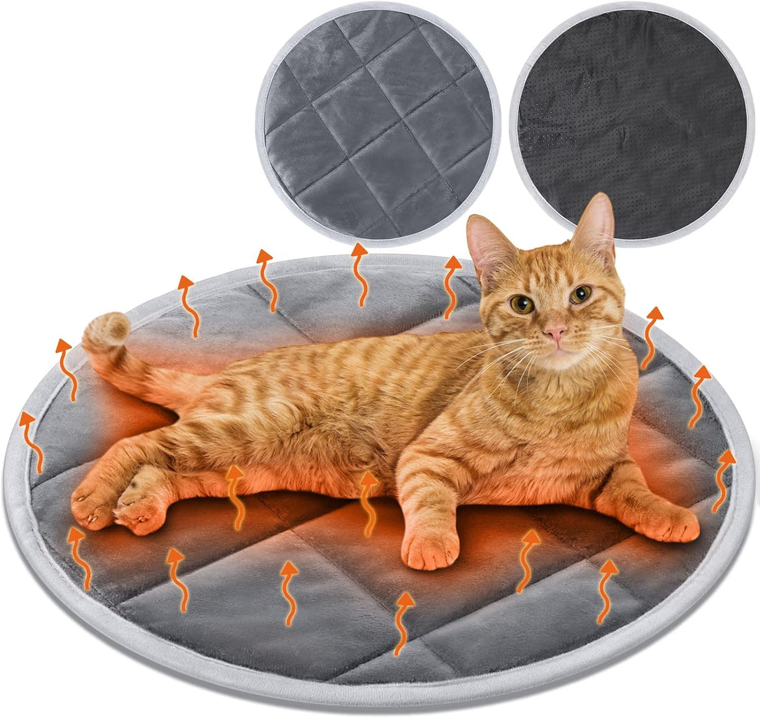 Drydiet 2 Pcs Self Warming Cat Mat Round for Cats