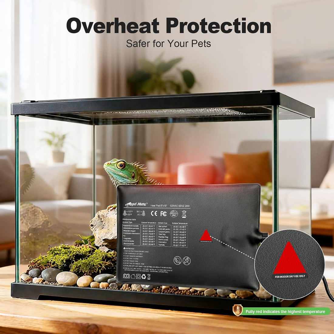 Reptile Heating Pad with Internal Sensor&Thermostat