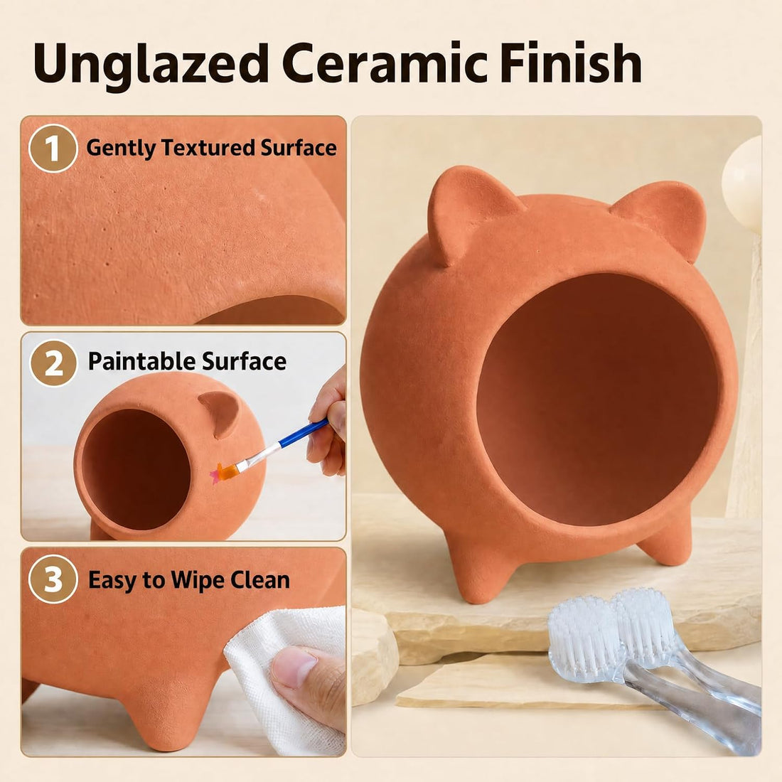 Hamster Nail Trimming House, Ceramic Hideout, White