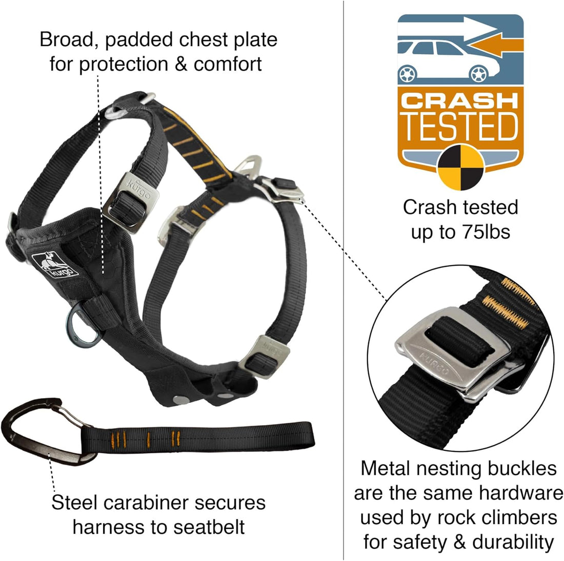 Kurgo Enhanced Strength Tru-Fit Smart Harness