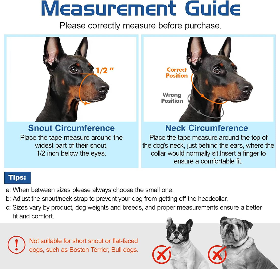 Pawaboo Dog Muzzle, Head Halter Collar for Dog Nylon Reflective