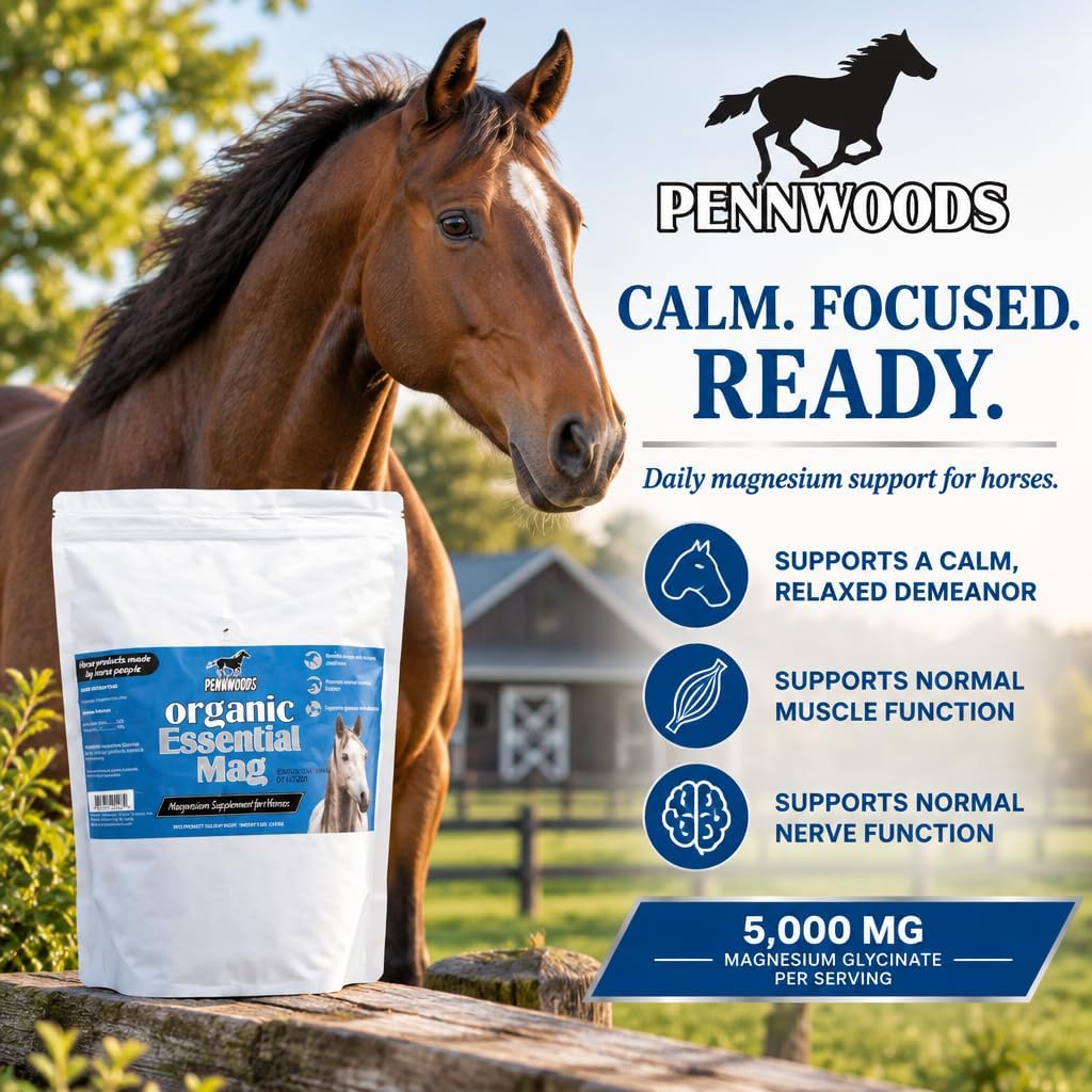 Pennwoods Horse Calming Magnesium Glycinate Powder, Easy Keepers, 5 lb