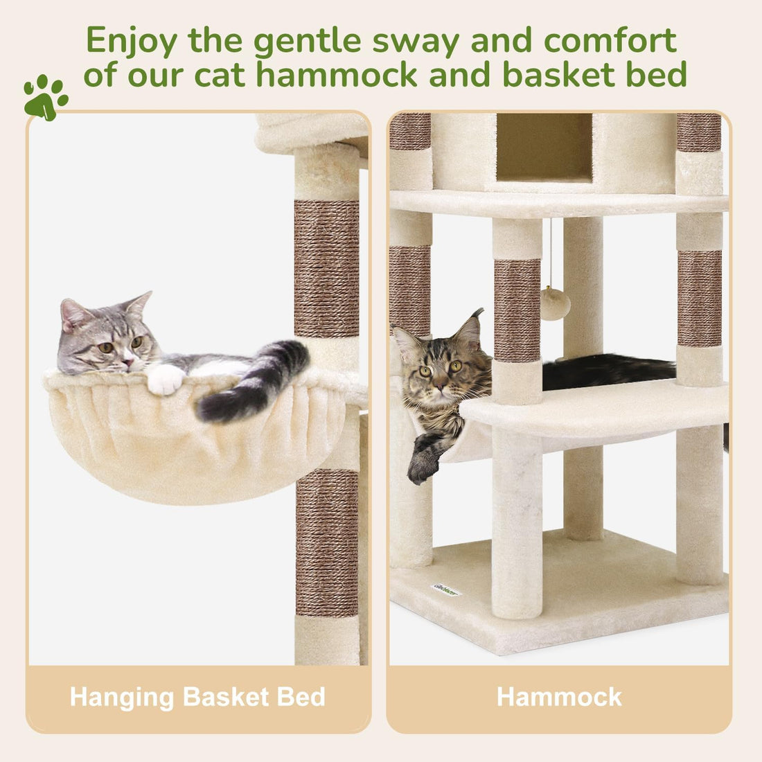 Globlazer Corner Cat Tree, 51in Curved Series Modern Cat Tower