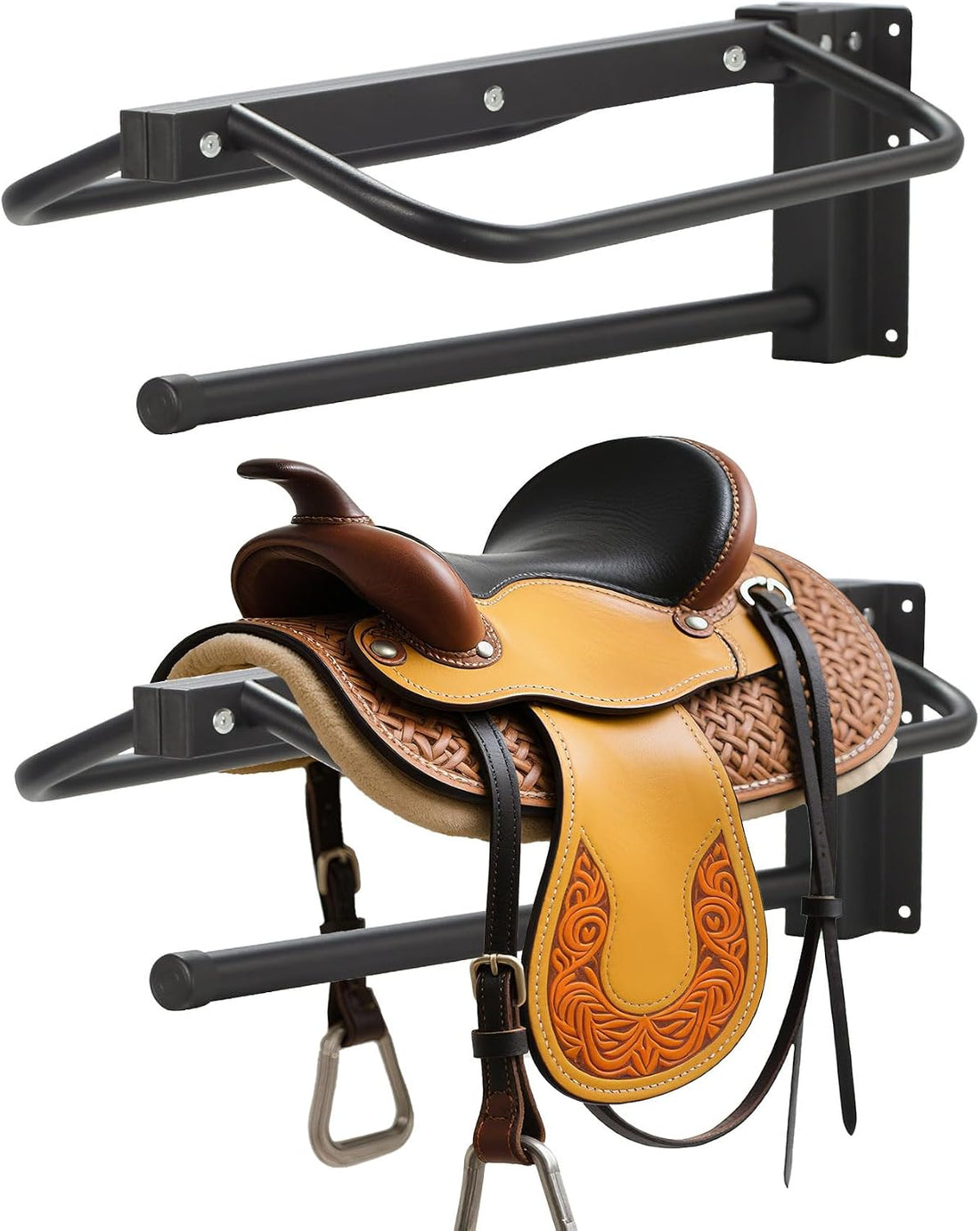 Sidasu Saddle Rack Wall Mount 4 Tier, Heavy Duty Horse Tack Storage