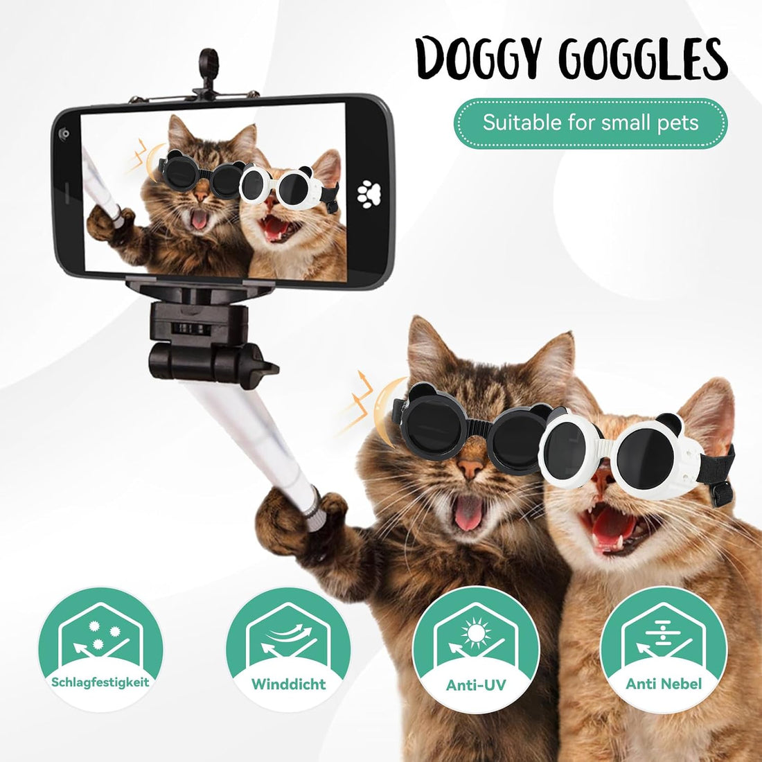 Billionchains Dog Goggles for Small Breed UV/Wind/Dust Protection