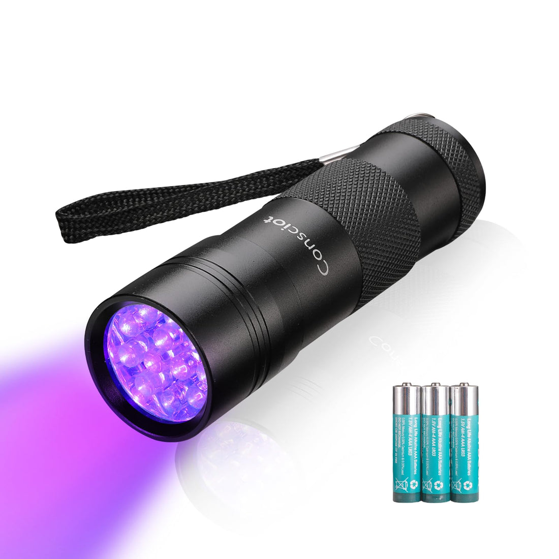 UV Flashlight Black Light, Consciot 12 LED 395nm Ultraviolet