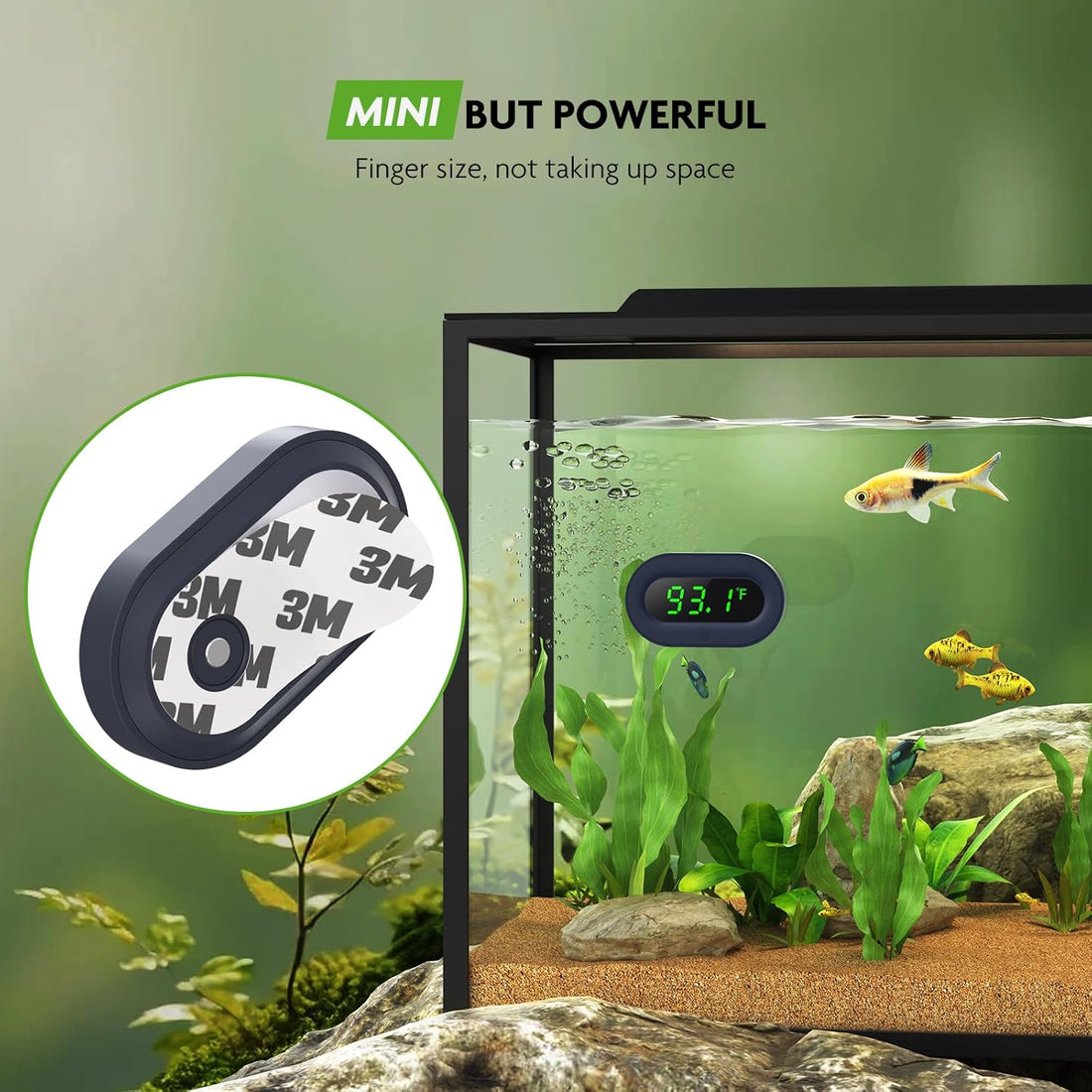 PAIZOO LED Aquarium Thermometer Digital Highly Accurate Replaceable