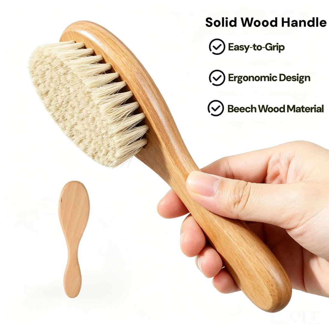 3 Pack Soft Wool Grooming Brush & Massage Comb Set for Small Pet