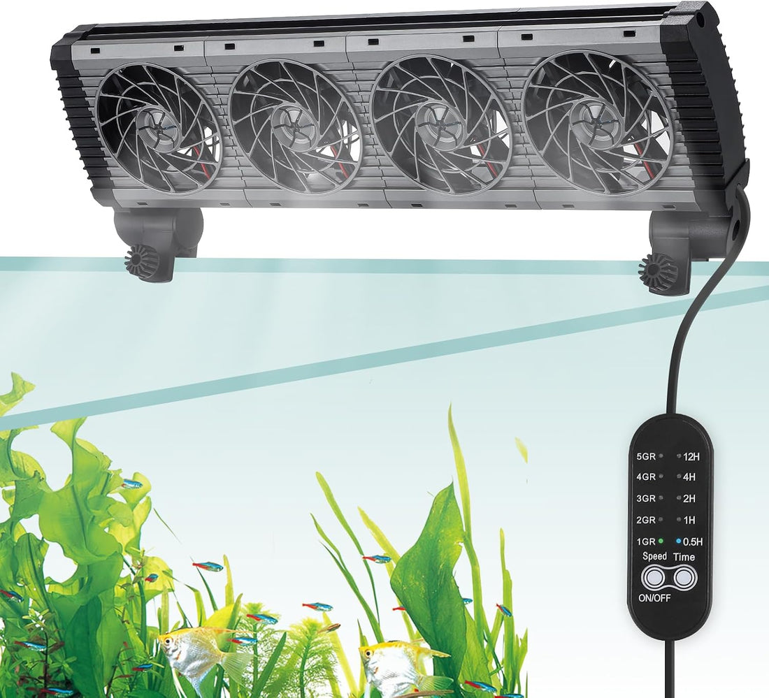 BAOSHISHAN 4-Head Aquarium Fan with Adjustable 5 Speeds & 5 Timer