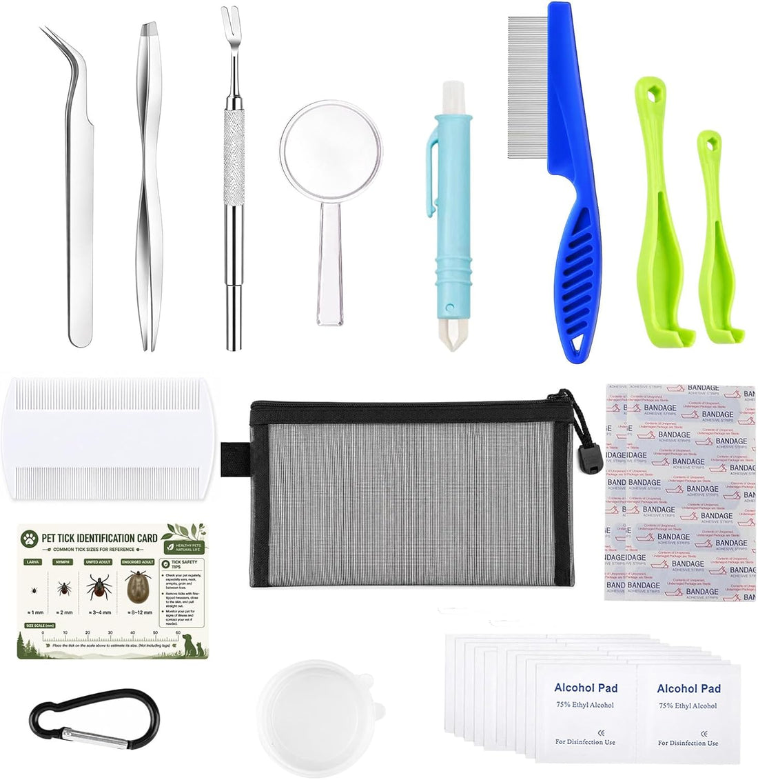 43Pcs Tick Removal Tool Set for Dogs, Cats and Pets