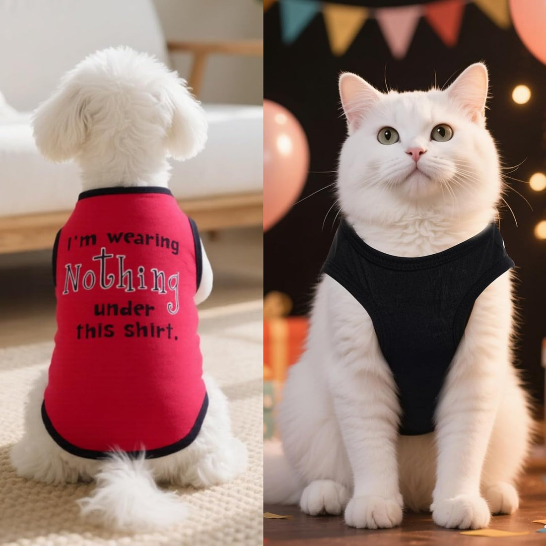 hoyuwak 8 Pieces Pet Shirts Funny Dog Printed Clothes Dog Sleeveless