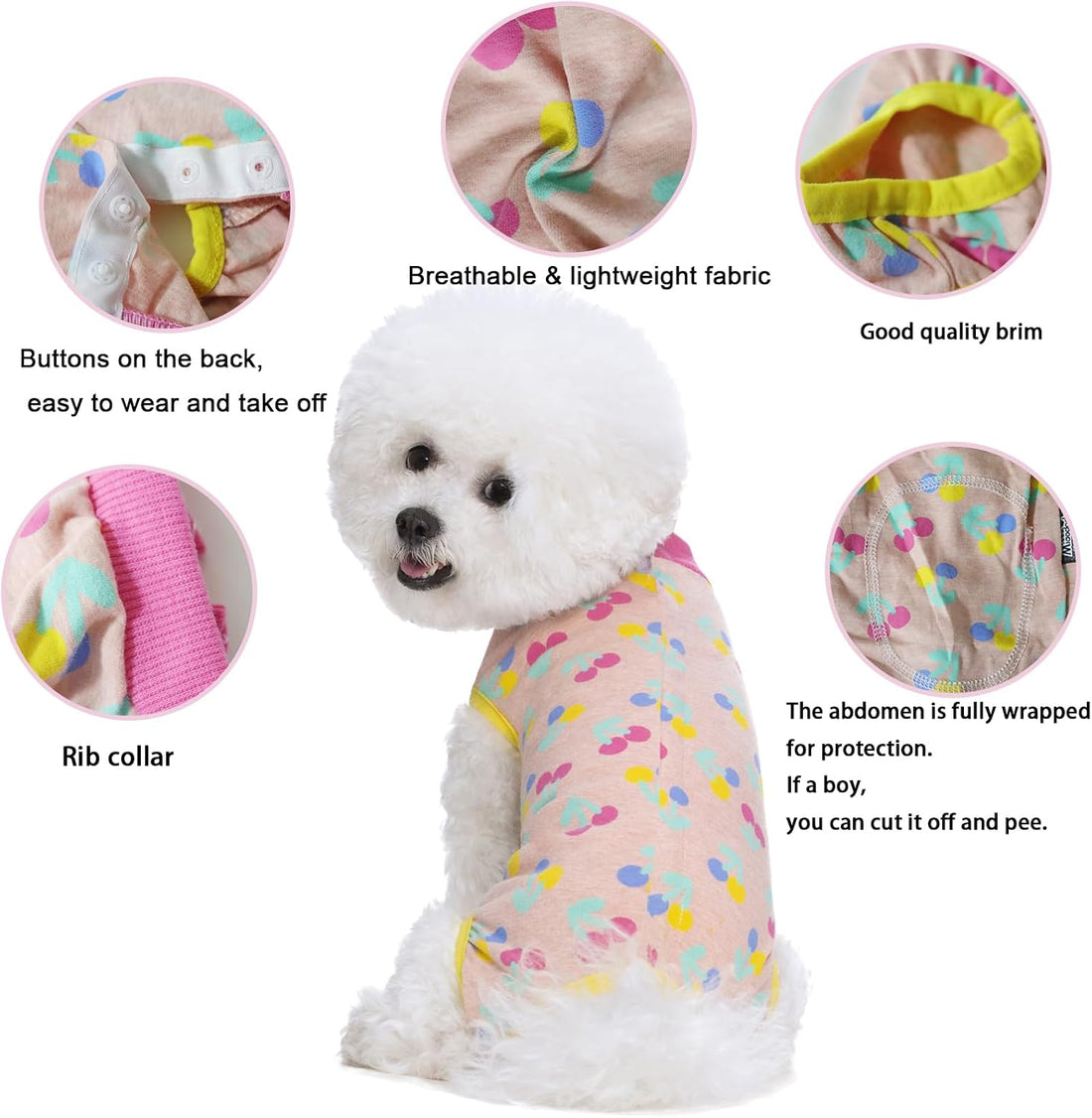 Miaododo 2 Packs Pet Dog Recovery Onesie Suit for Dogs Cats After