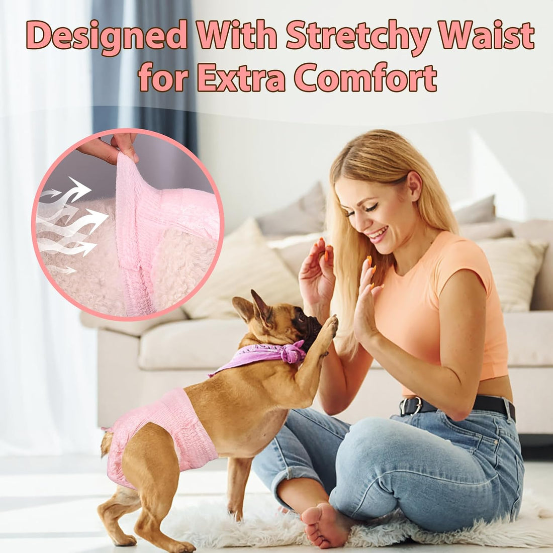 Ambreview Disposable Dog Diapers Female, Just Pull It Up, S 10 PCS