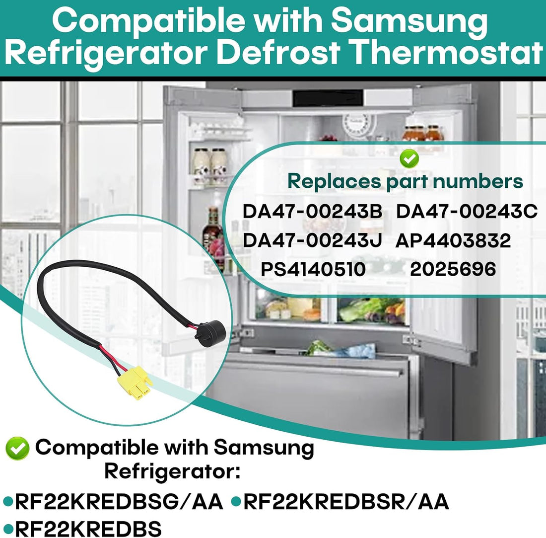 2 Pcs DA47-00243K Defrost Bi-Metal Thermostat Compatible with Samsung