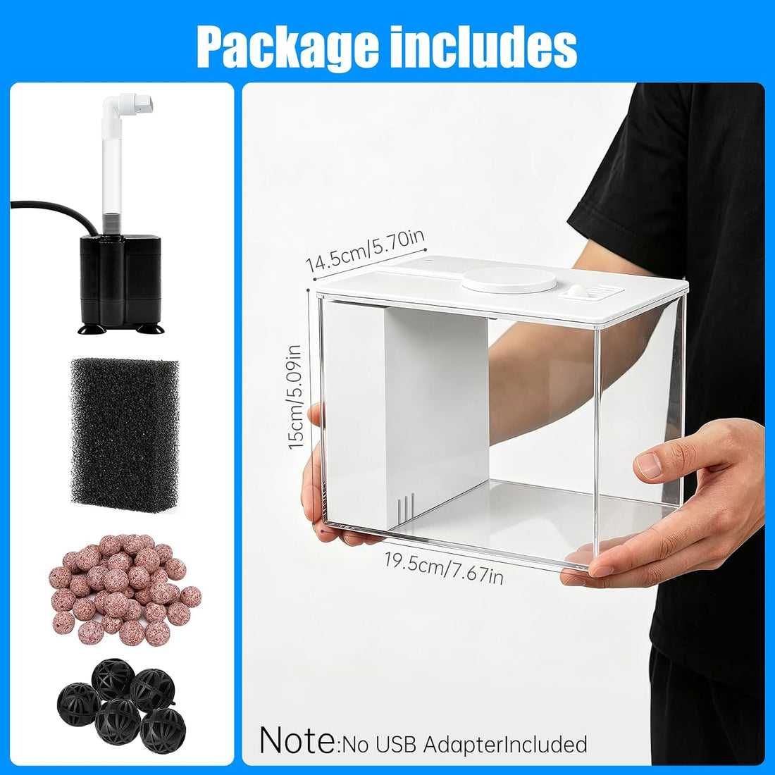 Betta Aquarium 1 Gallon Self Cleaning Small Fish Tank Starter Kit