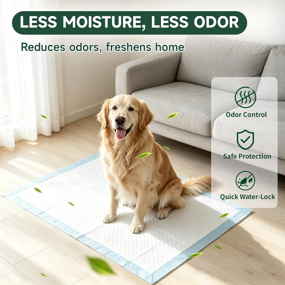 50-Pack 34" x 28" Dog Pee Pads, 6-Layer Leak-Proof Puppy Pads