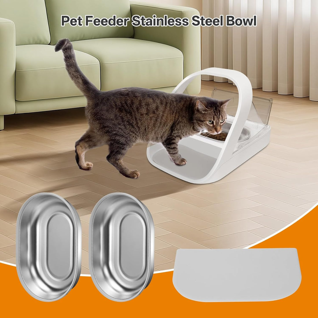 Stainless Steel Bowl for Automatic Microchip Cat Pet Feeder