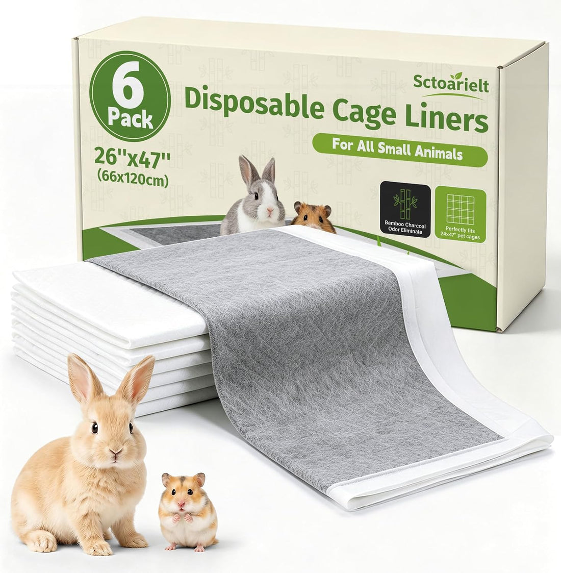 50 Pcs Disposable Guinea Pig Cage Liner Asorbent Potty Training Pee