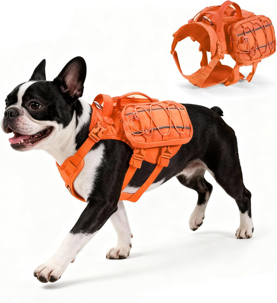 Large Dog Harness Backpack, No Pull Adjustable Dog Vest with Handle