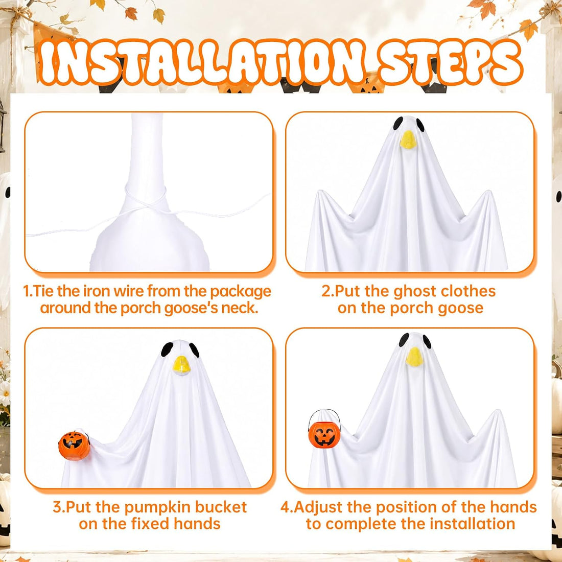 Halloween Ghost Goose Outfit Porch Goose Outfits Lawn Goose Clothes