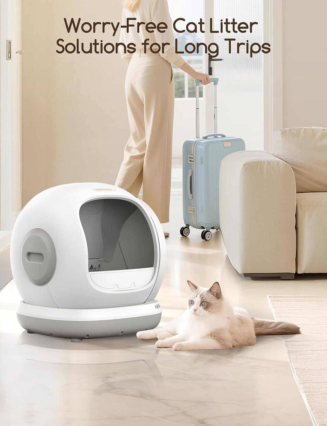 Meowant 75L Extra Large Automatic Litter Box Self Cleaning