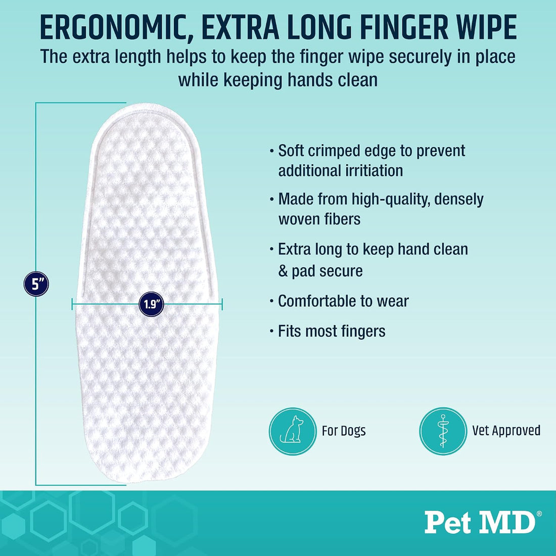 Pet MD Pet Dental Finger Wipes for Dogs