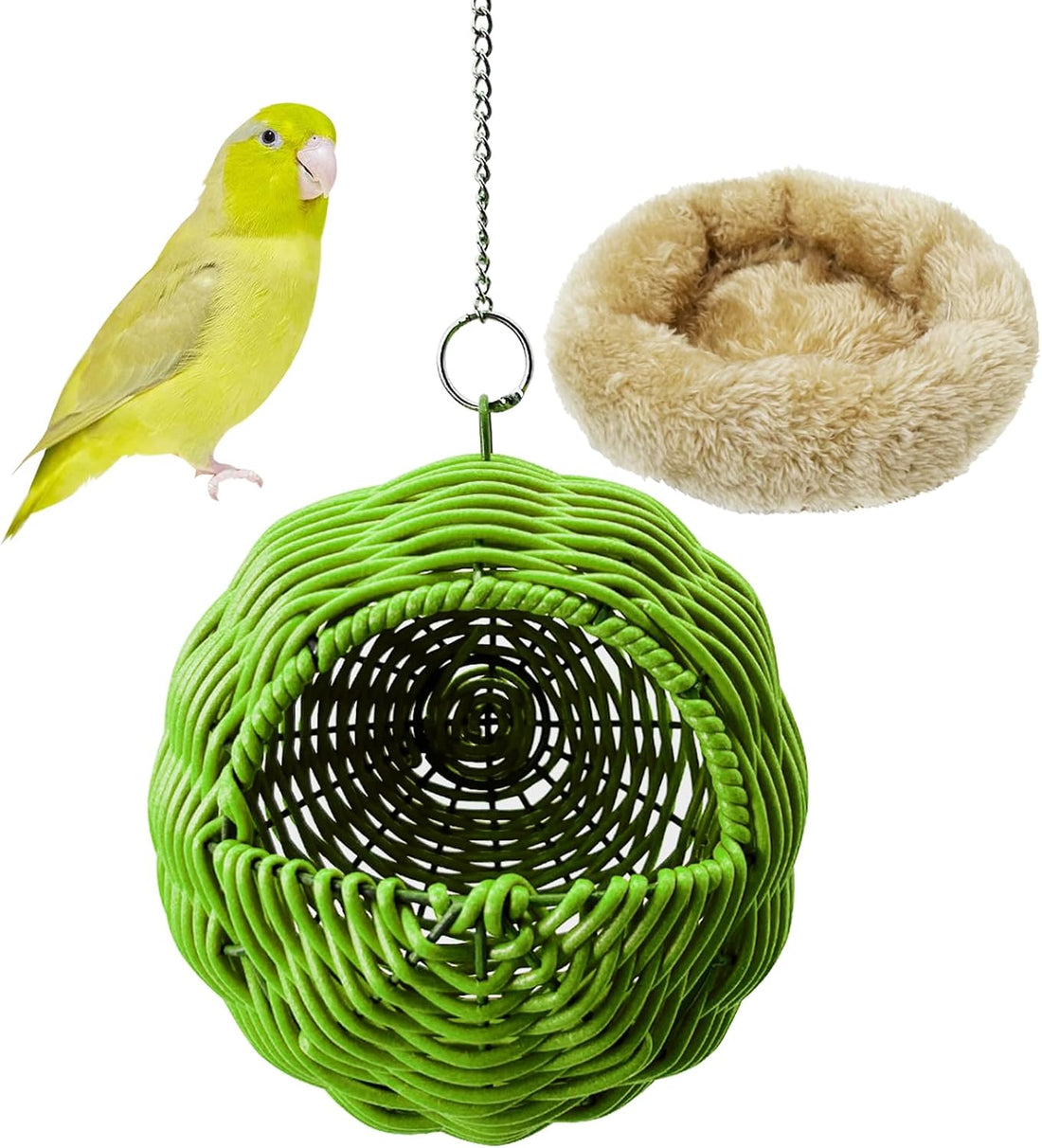 Birds Nest for Cage Rattan Hanging Parakeet House Chewproof