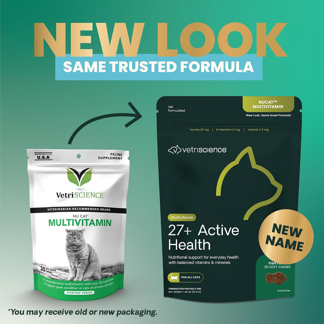 VetriScience 27+ Active Health Chewable Tablets for Cats, Fish