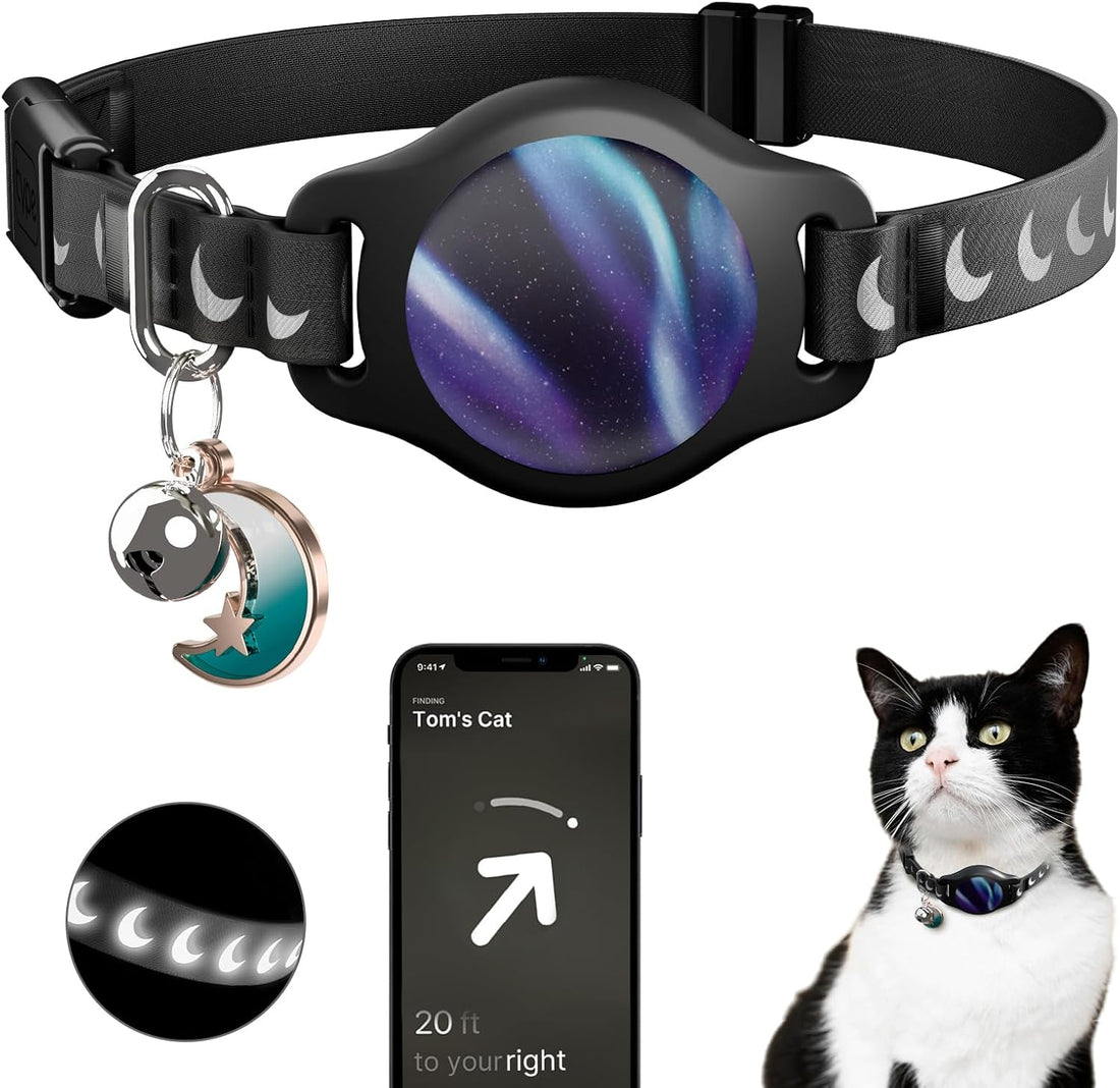Cat Tracker Collar with Finder Tag - Waterproof Airtag Cat Collar