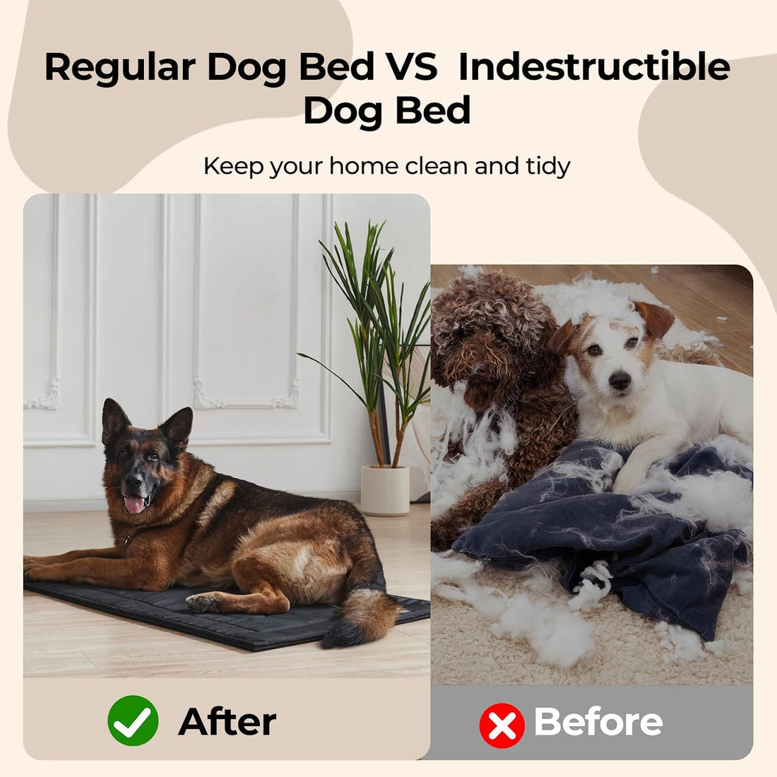 Chew Proof Indestructible Dog Crate Pad