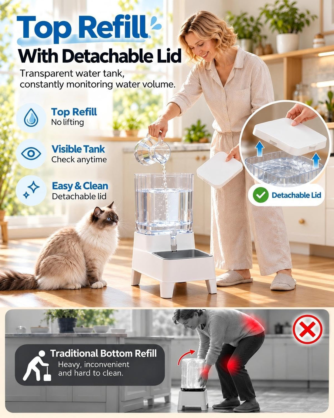 Automatic Pet Water Dispenser Bowl 4L for Cats and Small Dogs