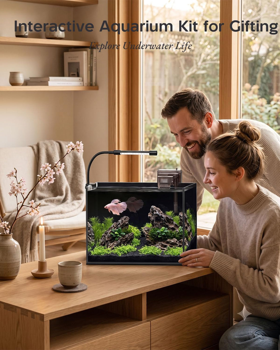 2.5 Gallon Nano Aquarium Starter Kit, Rimless Glass Fish Tank