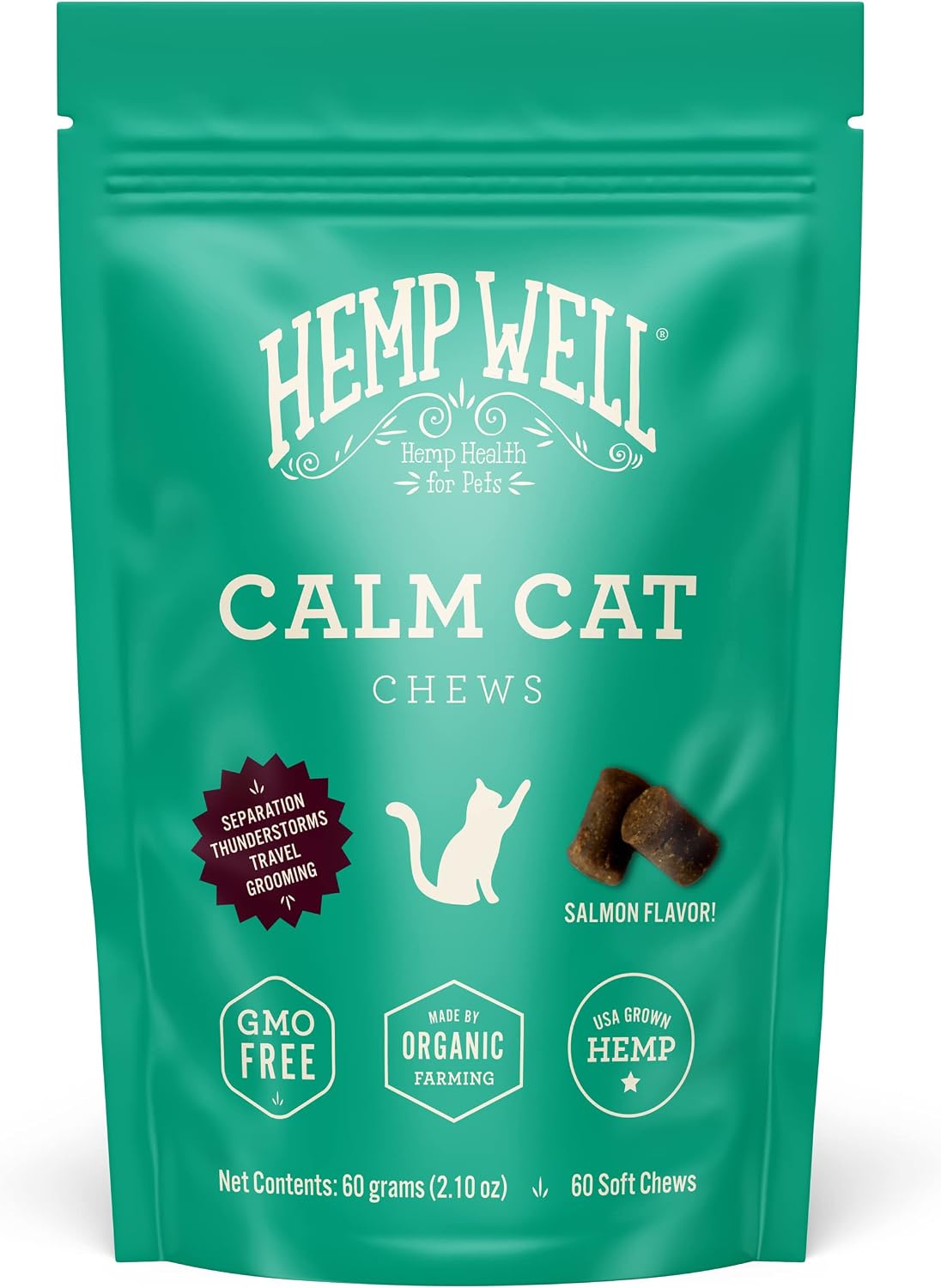 Hemp Well Calm Cat Soft Chews with Organic Hemp, Stress Support