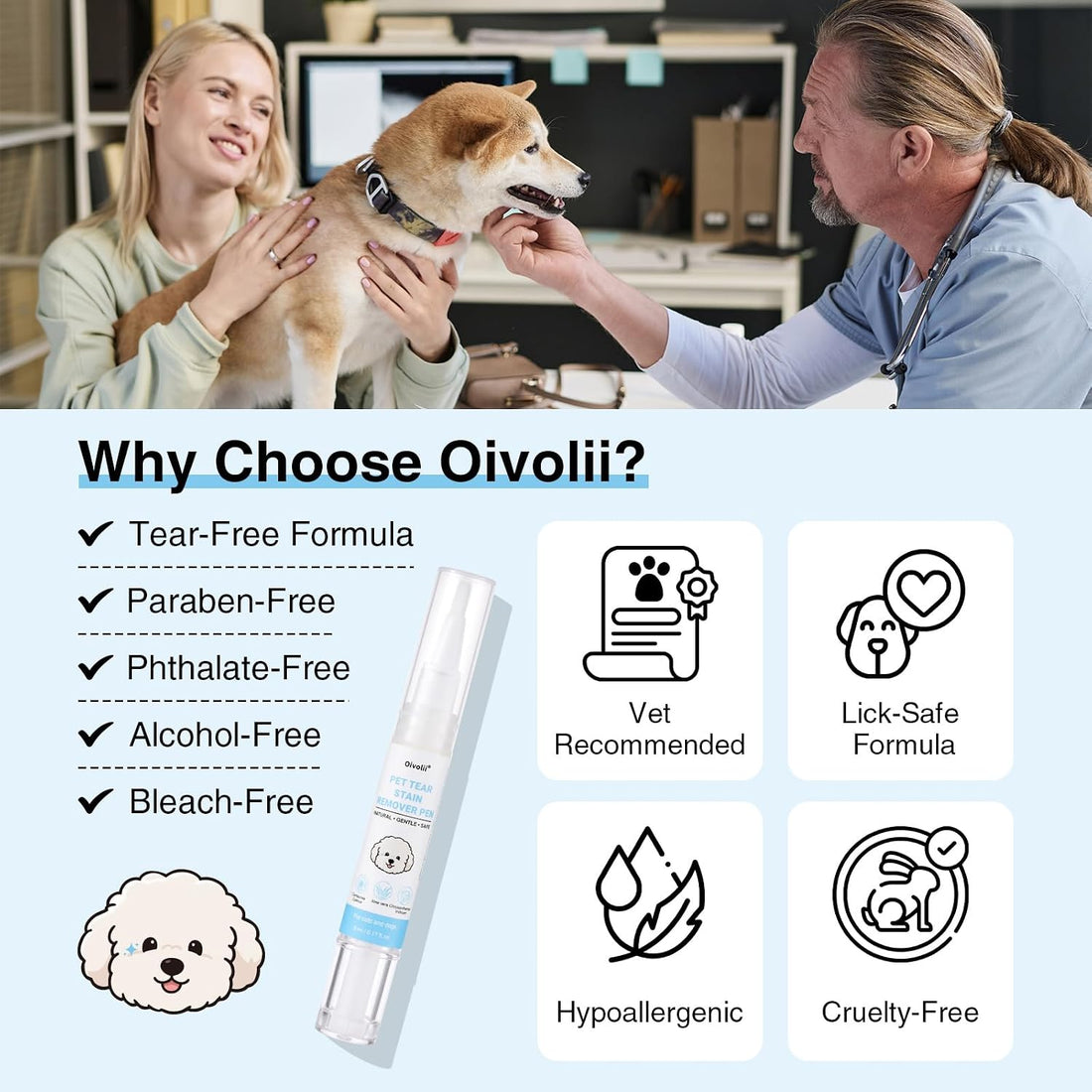 Tear Stain Remover Pen for Dogs & Cats