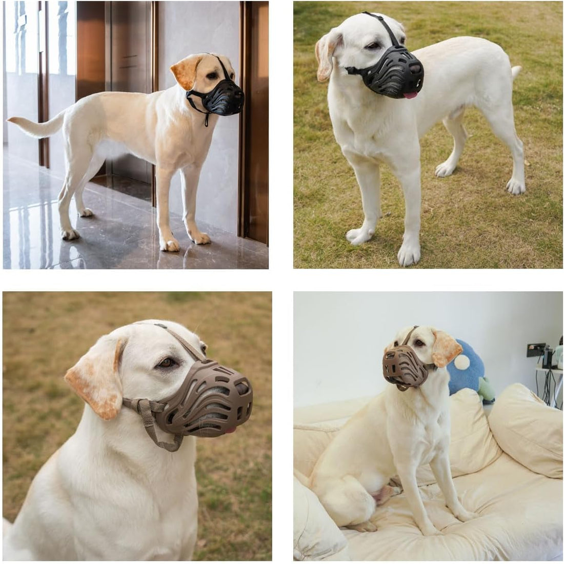 Dog Muzzle for Large Dogs Basket Soft Adjustable Muzzle